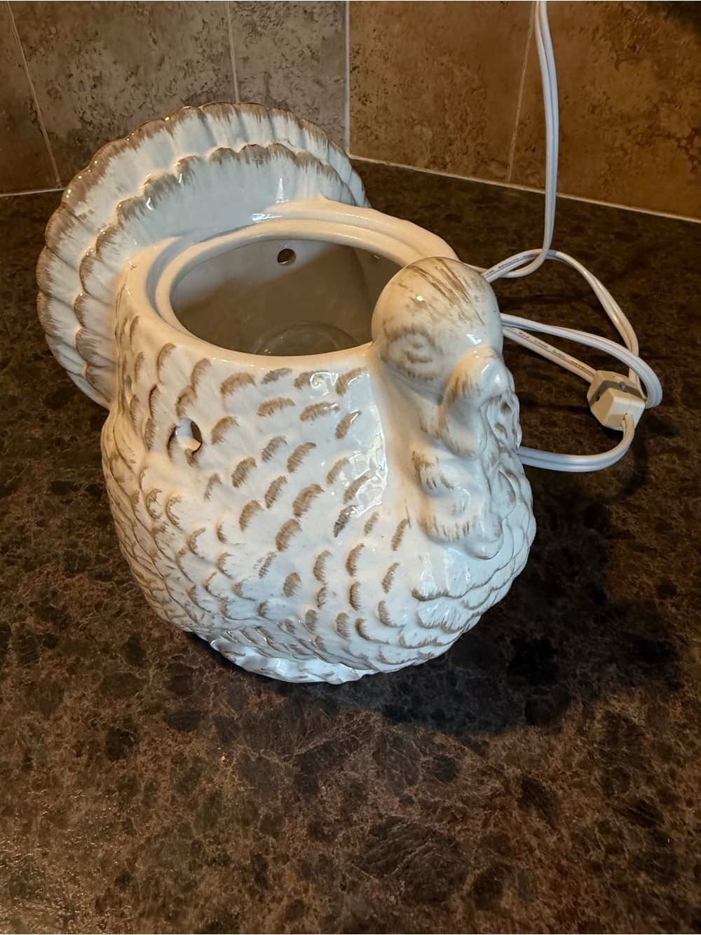 White Ceramic Turkey Scentsy Wax Warmer